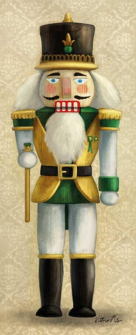 Christmas Nutcracker II White Modern Wood Framed Art Print with Double Matting by Milan, Vittorio