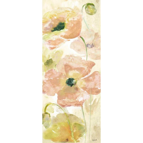 Watercolor Blush Panel I Gold Ornate Wood Framed Art Print with Double Matting by Tre Sorelle Studios