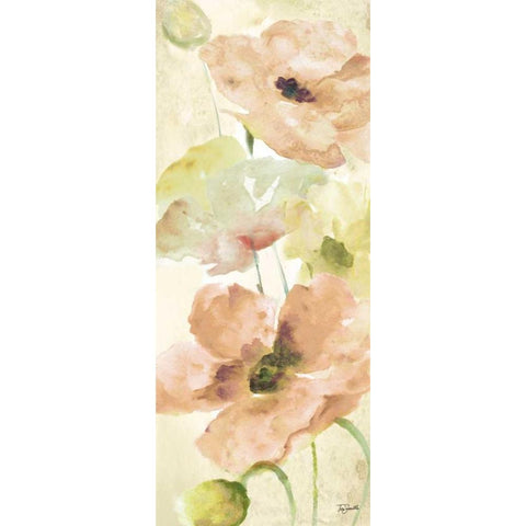 Watercolor Blush Panel II White Modern Wood Framed Art Print by Tre Sorelle Studios