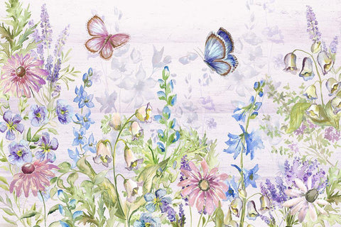 Butterfly Trail I White Modern Wood Framed Art Print with Double Matting by Tre Sorelle Studios