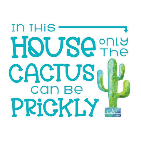 Playful Cactus I White Modern Wood Framed Art Print with Double Matting by Reed, Tara