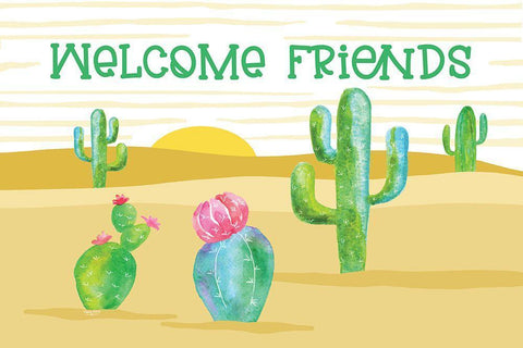 Playful Cactus VIII White Modern Wood Framed Art Print with Double Matting by Reed, Tara