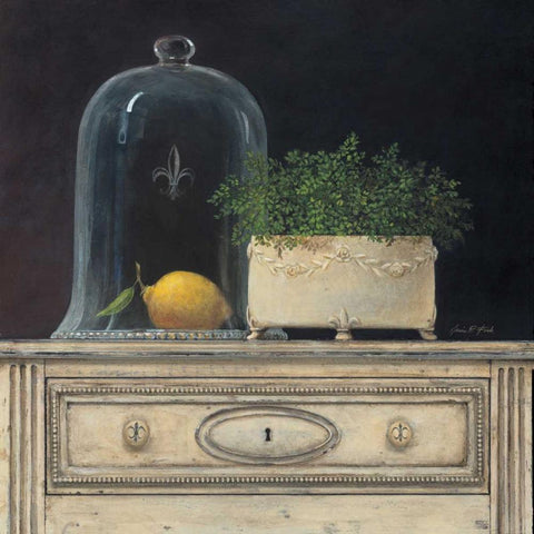 Lemon Cloche Black Modern Wood Framed Art Print by Fisk, Arnie