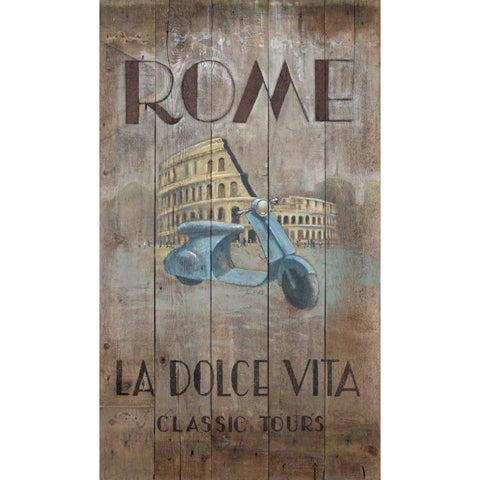 Roman Tours Black Modern Wood Framed Art Print by FISK, Arnie