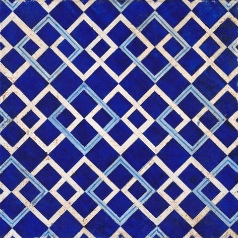 Lapis Diamond Tile Gold Ornate Wood Framed Art Print with Double Matting by Fisk, Arnie