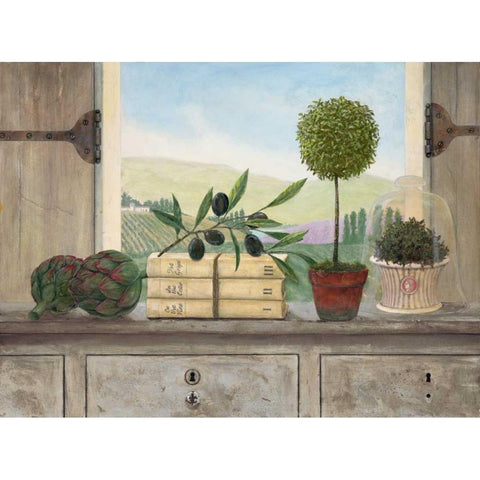 Winery Villa View Gold Ornate Wood Framed Art Print with Double Matting by Fisk, Arnie