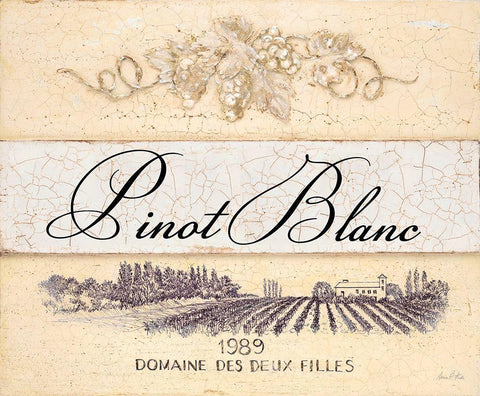 Pinot Blanc Cellar Reserve Black Ornate Wood Framed Art Print with Double Matting by Fisk, Arnie