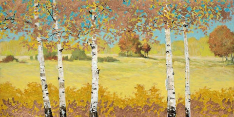 Copper Birch White Modern Wood Framed Art Print with Double Matting by Fisk, Arnie