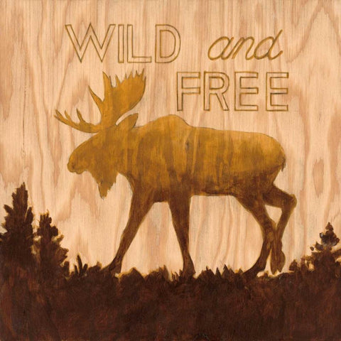 Wild and Free Black Modern Wood Framed Art Print with Double Matting by Fisk, Arnie