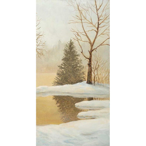 Winter Glow Panel 3 White Modern Wood Framed Art Print by Fisk, Arnie