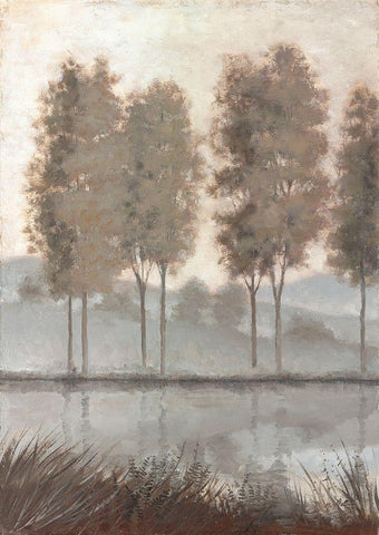 Morning View 1 White Modern Wood Framed Art Print with Double Matting by McGannon, Jill Schultz