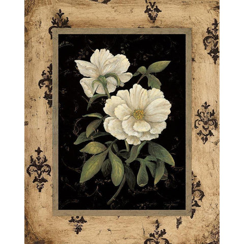 Silver Peony White Modern Wood Framed Art Print by Andrew, Regina
