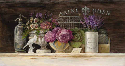 Saint Ouen Vignette Black Ornate Wood Framed Art Print with Double Matting by Staehling, Angela