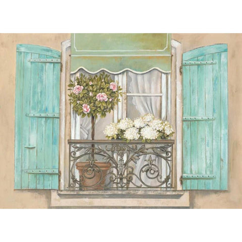 French Shutters 2 Black Modern Wood Framed Art Print with Double Matting by Ferri, Stefania