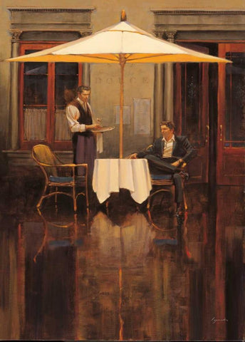 Cocktail Vignette Black Ornate Wood Framed Art Print with Double Matting by Lynch, Brent