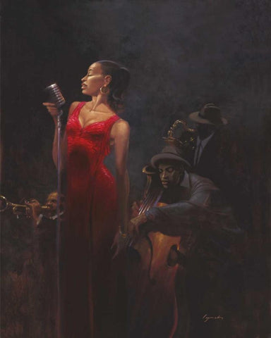 Garnet Diva White Modern Wood Framed Art Print with Double Matting by Lynch, Brent