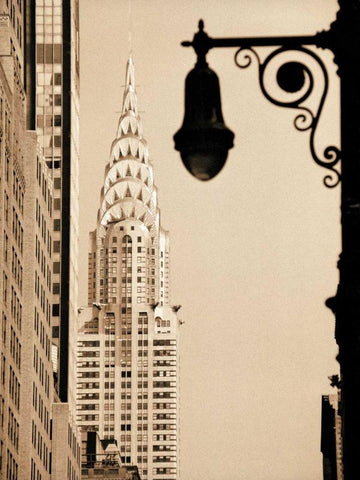 Chrysler Building White Modern Wood Framed Art Print with Double Matting by Gleyzer, Sasha