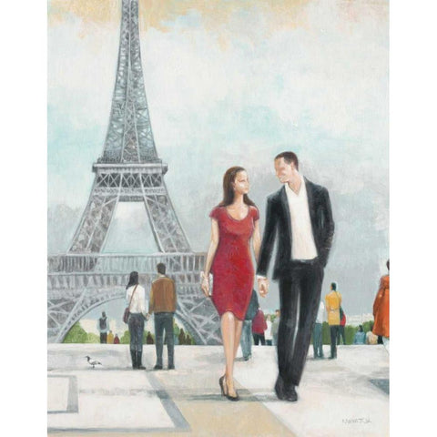 Paris Impressions 1 Black Modern Wood Framed Art Print with Double Matting by Wyatt, Norman Jr.