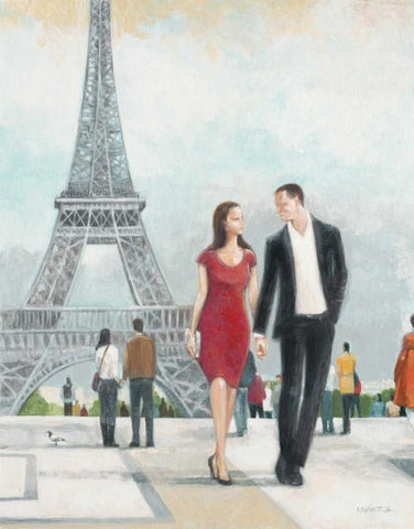 Paris Impressions 1 White Modern Wood Framed Art Print with Double Matting by Wyatt, Norman Jr.