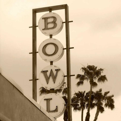 Bowl Sign Black Modern Wood Framed Art Print by Robertson, Walter