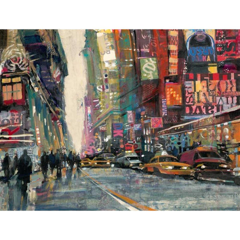 New York Collage 2 Black Modern Wood Framed Art Print with Double Matting by Mollica, Patti