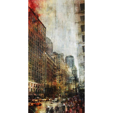 NYC Vertigo Black Modern Wood Framed Art Print with Double Matting by Roko, Ken