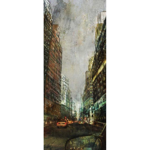 City Ride Black Modern Wood Framed Art Print with Double Matting by Roko, Ken