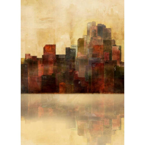 Golden Lagoon 1 Black Modern Wood Framed Art Print with Double Matting by Roko, Ken