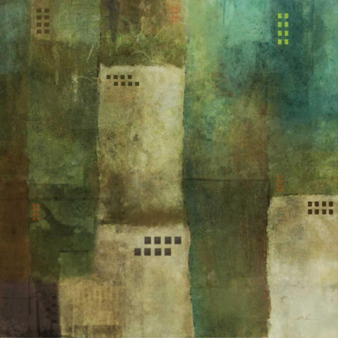 Verdant Harmony 1 Black Modern Wood Framed Art Print with Double Matting by Roko, Ken