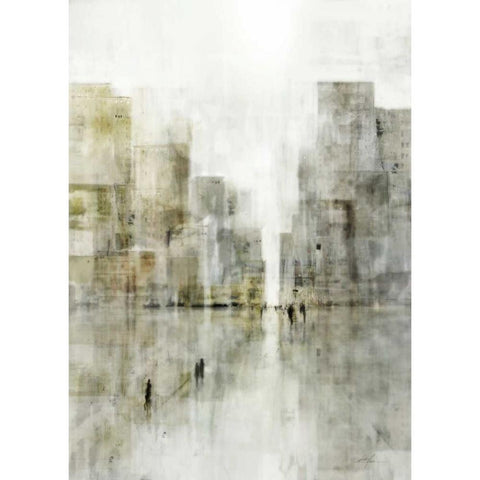 Urban Path Black Modern Wood Framed Art Print with Double Matting by Roko, Ken