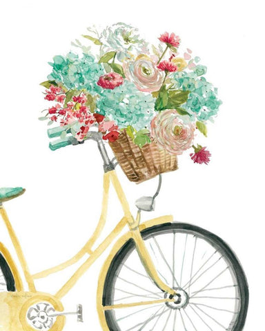 Posies and Pedals White Modern Wood Framed Art Print with Double Matting by Studio Rofino