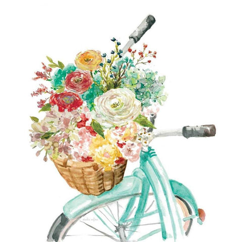 Basket and Bike White Modern Wood Framed Art Print by Studio Rofino