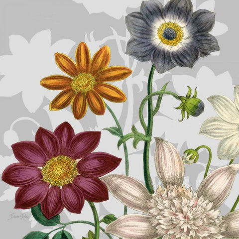 Victorian Garden 1 White Modern Wood Framed Art Print by Ross, Devon