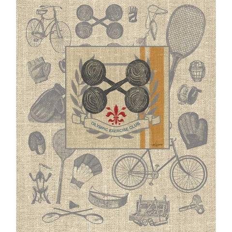 Olympic Exercise Club Detail Black Modern Wood Framed Art Print by Appleman, Sam