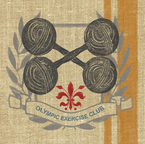 Olympic Exercise Club White Modern Wood Framed Art Print with Double Matting by Appleman, Sam