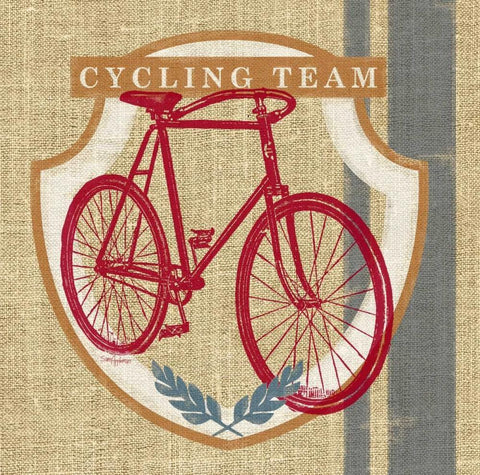 Cycling Team Black Ornate Wood Framed Art Print with Double Matting by Appleman, Sam