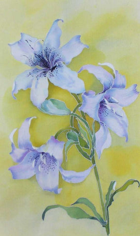 Floral  White Modern Wood Framed Art Print with Double Matting by Mayskaya, Alisa