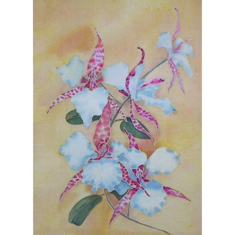 Floral White Modern Wood Framed Art Print by Mayskaya, Alisa