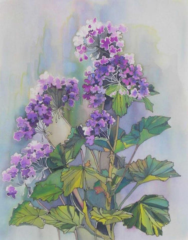 Purple Floriade II Black Ornate Wood Framed Art Print with Double Matting by Mayskaya, Alisa