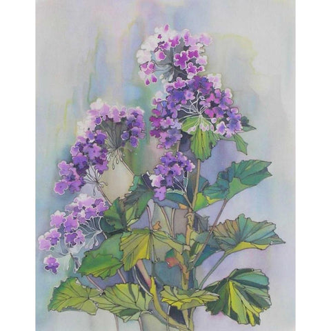 Purple Floriade II White Modern Wood Framed Art Print by Mayskaya, Alisa