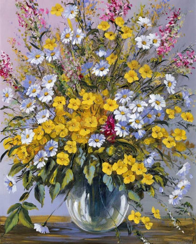Mixed bouquet Black Ornate Wood Framed Art Print with Double Matting by Paleta, Anna