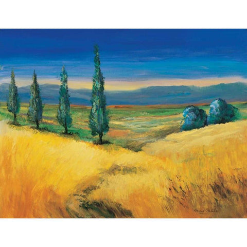 Corn field Gold Ornate Wood Framed Art Print with Double Matting by Paleta, Anna