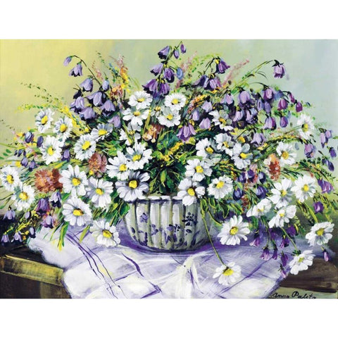 Colourful table II White Modern Wood Framed Art Print by Paleta, Anna