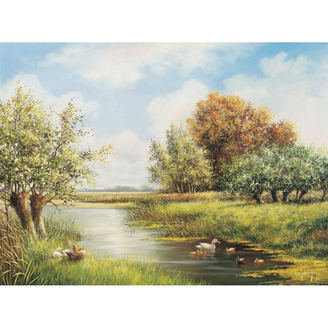 A natural peace White Modern Wood Framed Art Print by de Jong, Johan