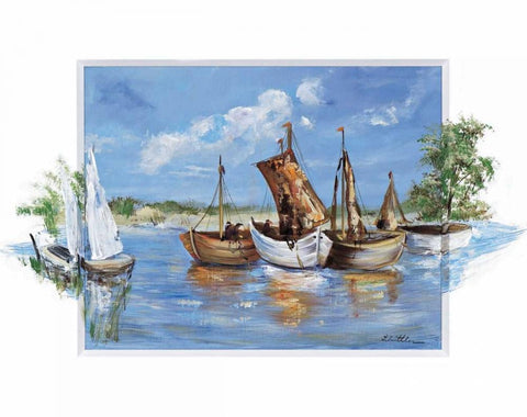 Peaceful scene Black Ornate Wood Framed Art Print with Double Matting by Schottler, Katharina
