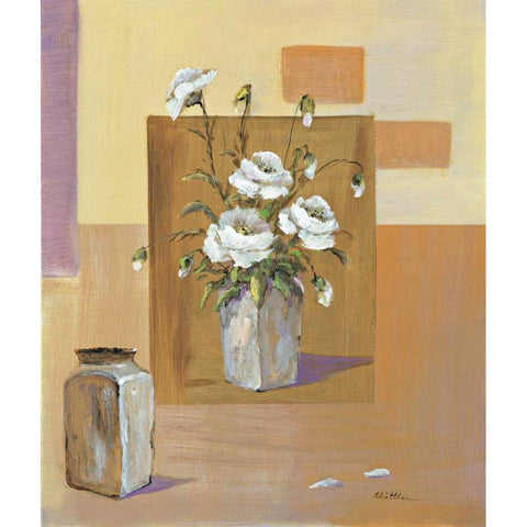 Say it with flowers I White Modern Wood Framed Art Print by Schottler, Katharina