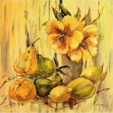 Yellow creation I White Modern Wood Framed Art Print by Schottler, Katharina