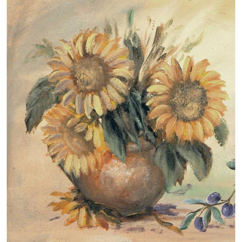 Sunflower bouquet ll White Modern Wood Framed Art Print by Schottler, Katharina