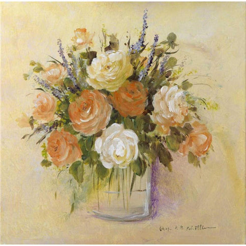 Tradition bouqet I White Modern Wood Framed Art Print by Schottler, Katharina