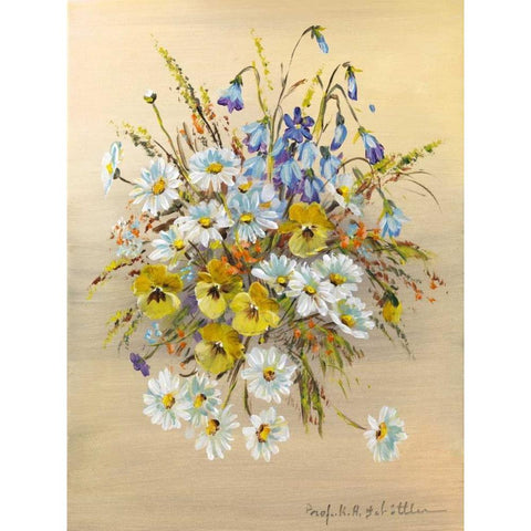 Roadside bouquet I White Modern Wood Framed Art Print by Schottler, Katharina